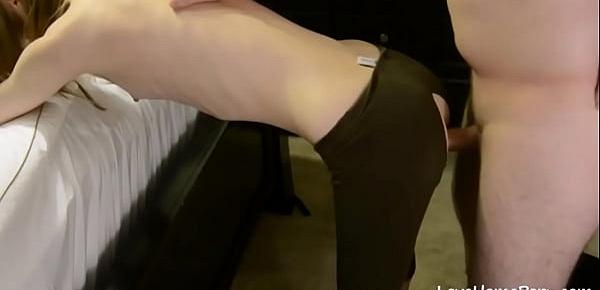  Daddy rips my yoga pants and fucks me from behind